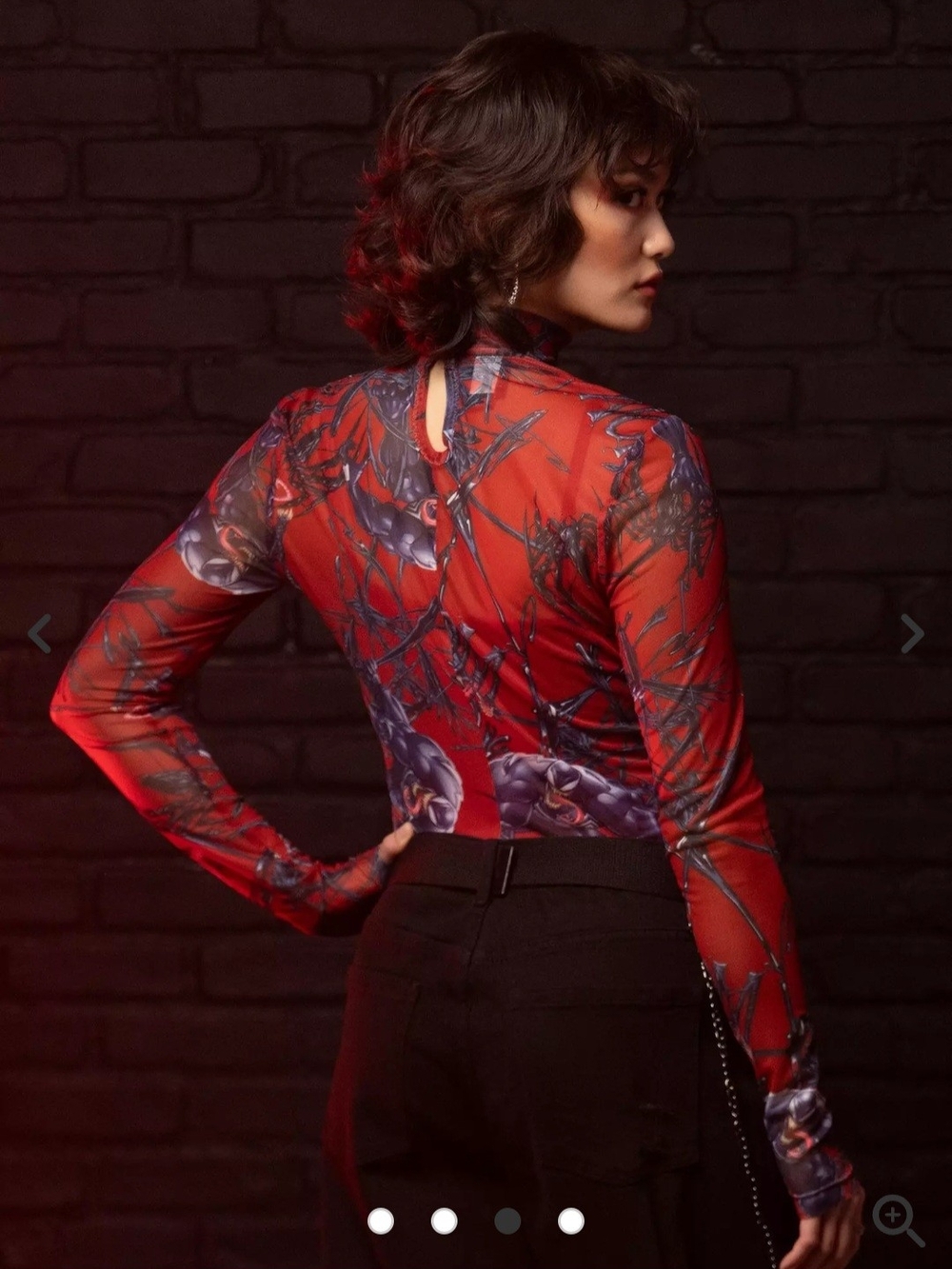 Marvel Her Universe Venom Mesh Cutout Long Sleeves Top - Picture 9 of 14
